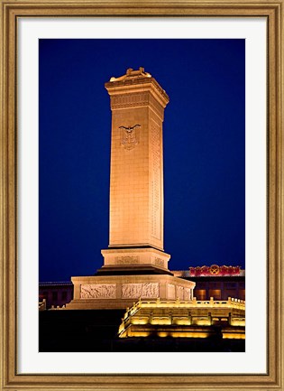 Framed Monument to the People&#39;s Heroes, Tiananmen Square, Beijing, China Print