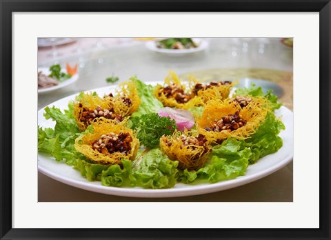 Framed Dish Served at Restaurant, Beijing, China Print