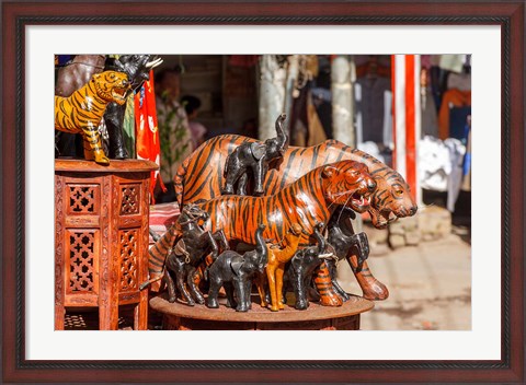 Framed Souvenir Tiger Sculptures, New Delhi, India Print
