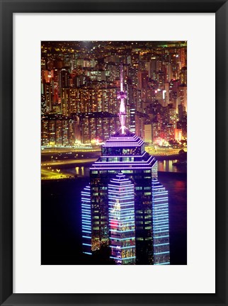 Framed Hong Kong from Victoria Peak with The Center, China Print