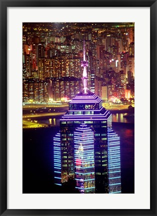 Framed Hong Kong from Victoria Peak with The Center, China Print