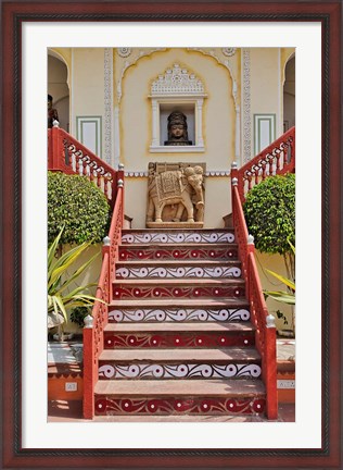 Framed Steps at Raj Palace Hotel, Jaipur, India Print
