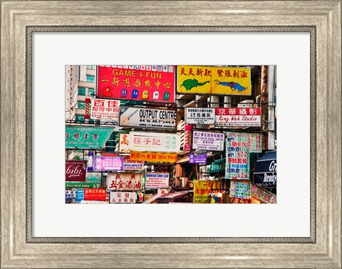 Framed Neon Signs, Hong Kong, China Print