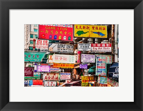 Framed Neon Signs, Hong Kong, China Print