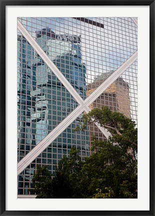 Framed Reflections On Building, Hong Kong, China Print