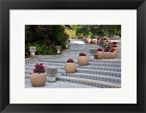 Framed Steps in Hong Kong Park, Hong Kong, China Print