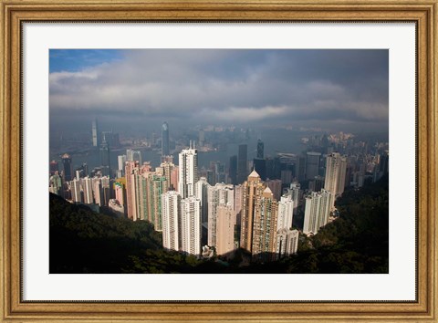Framed View From The Peak, Hong Kong, China Print
