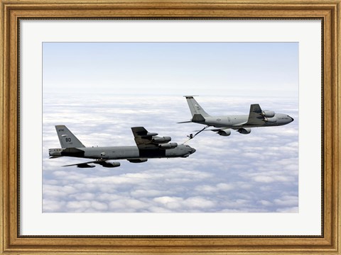 Framed B-52H Stratofortress refuels with a KC-135R Stratotanker Print