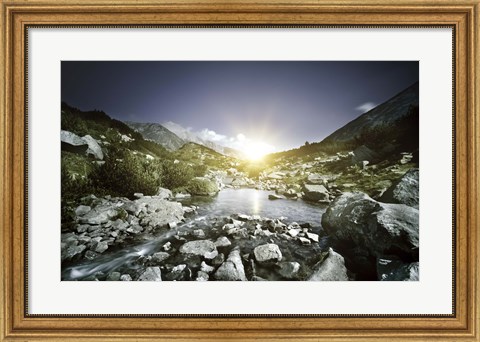 Framed Small river, Pirin National Park, Bulgaria Print