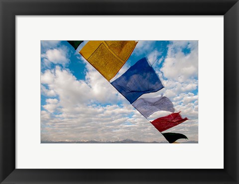 Framed Prayer flags, Leh, Ladakh, India Print