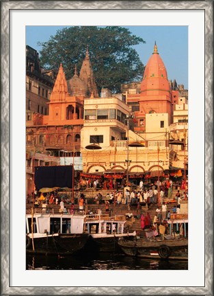 Framed Ganges River in Varanasi, India Print