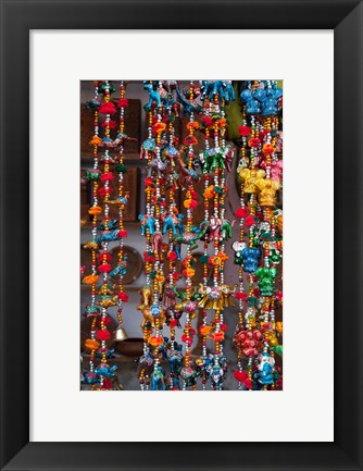 Framed Colorful souvenirs, Pushkar, Rajasthan, India. Print