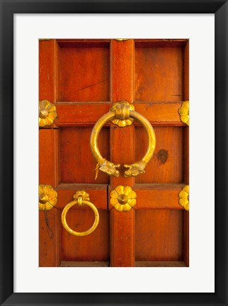 Framed Ornate door at the City Palace, Udaipur, Rajasthan, India Print