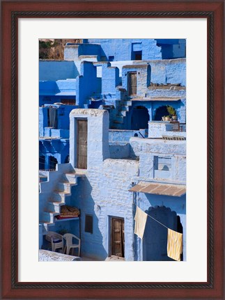 Framed Traditional blue painted house, Jodphur, Rajasthan, India Print