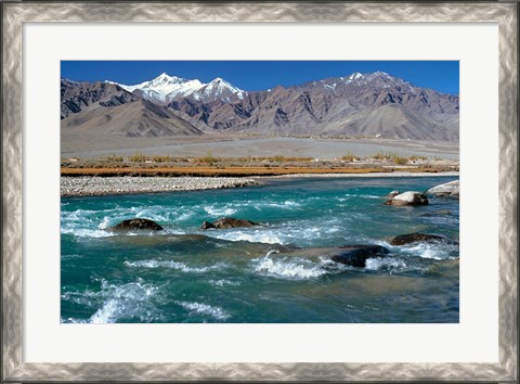 Framed India, Ladakh, Indus River, Himalaya range Print