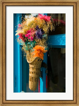 Framed Decorative Flowers in Shopping Village, Delhi, India Print