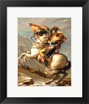 Framed Napoleon Crossing the Alps at the St Bernard Pass Print