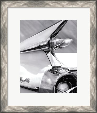 Framed White Cadillac Print