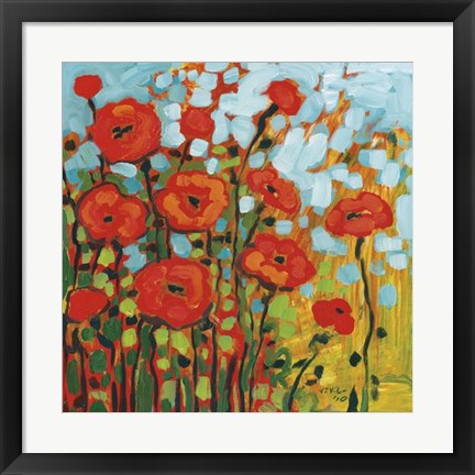 Framed Red Poppy Field Print