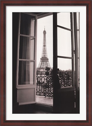 Framed Eiffel Tower through French Doors Print