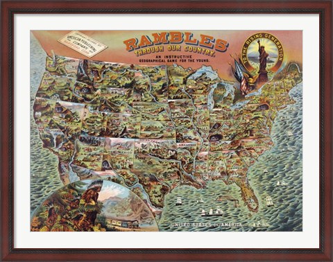 Framed Rambles through our Country Print