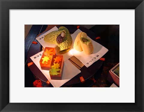 Framed Display of Autumn seasonal sweets, Tokyo, Japan Print