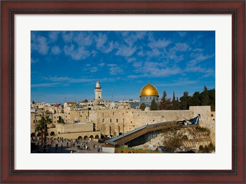 Framed Israel, Jerusalem, Western Wall and Dome of the Rock Print