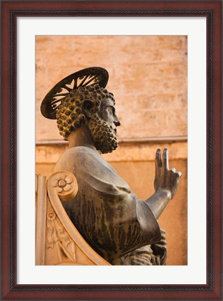 Framed Israel, Galilee, Tiberias, St Peters Parish, Statue Print