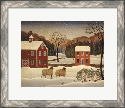 Framed Winter Sheep I Print