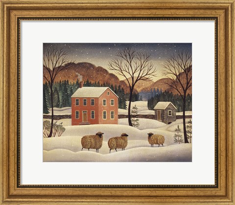 Framed Winter Sheep II Print