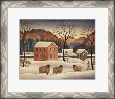 Framed Winter Sheep II Print