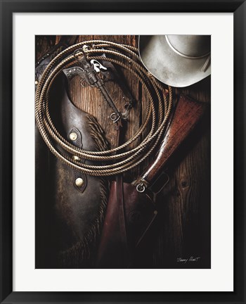 Framed Pistol Bit and Rifle (color) Print