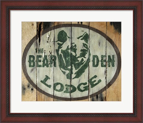 Framed Bear Den Lodge Print