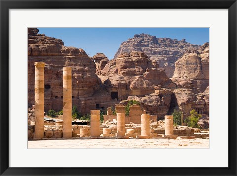 Framed Great Temple, Petra, UNESCO Heritage Site, Jordan Print