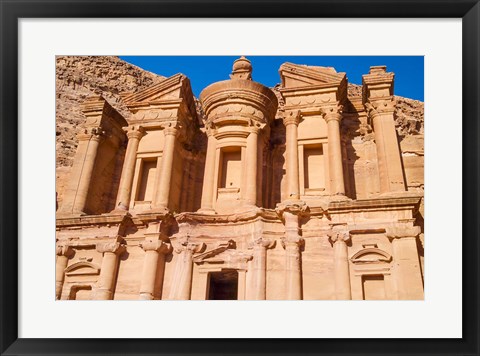 Framed Monastery or El Deir, Petra, UNESCO World Heritage Site, Jordan Print