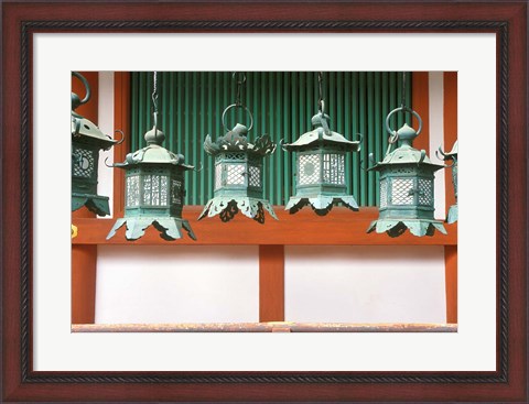 Framed Kasuga Lanterns, Kasuga Shrine, Nara, Japan Print