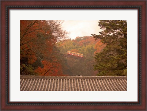Framed Fall Color around Cable Train Railway, Kyoto, Japan Print