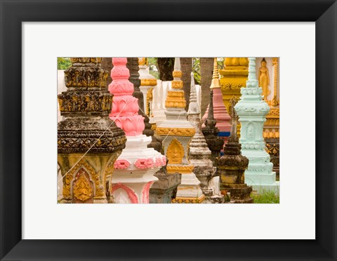 Framed Grave Stupas at Wat Si Saket, Vientiane, Laos Print
