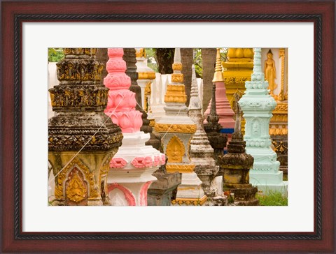 Framed Grave Stupas at Wat Si Saket, Vientiane, Laos Print