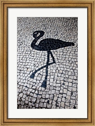 Framed China, Macau Portuguese tile designs - flamingo, Senate Square Print