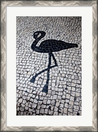 Framed China, Macau Portuguese tile designs - flamingo, Senate Square Print