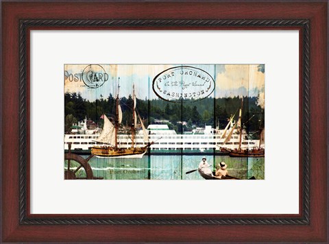 Framed Tall Ships On The Sound Print