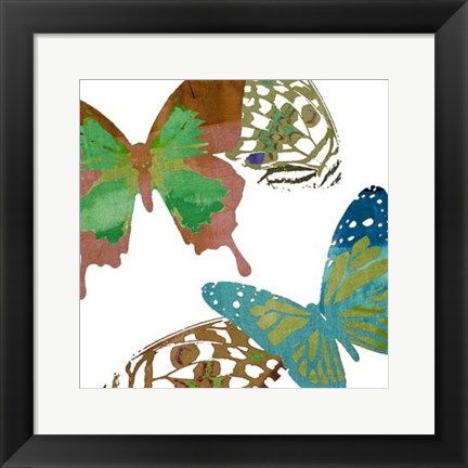 Framed Scattered Butterflies I Print