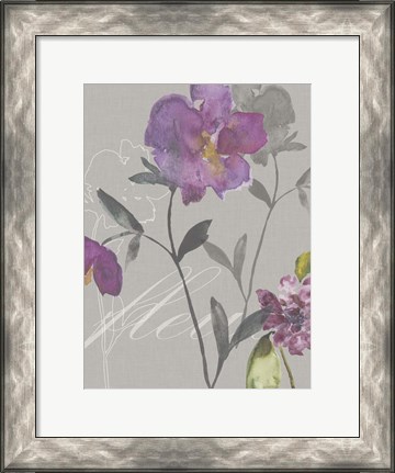 Framed Violette Fleur I Print