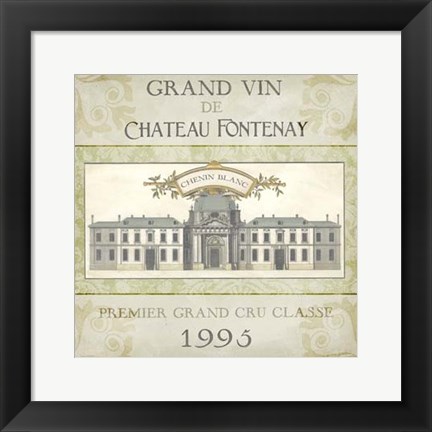 Framed White Wine Labels II Print