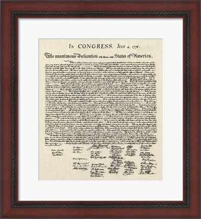 Framed Declaration of Independence Doc. Print