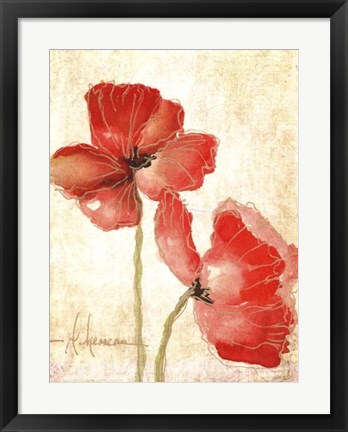 Framed Vivid Red Poppies IV Print