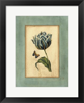 Framed Crackled Spa Blue Tulip IV Print