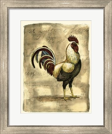 Framed Tuscany Rooster I Print