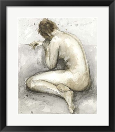 Framed Figure in Watercolor II Print